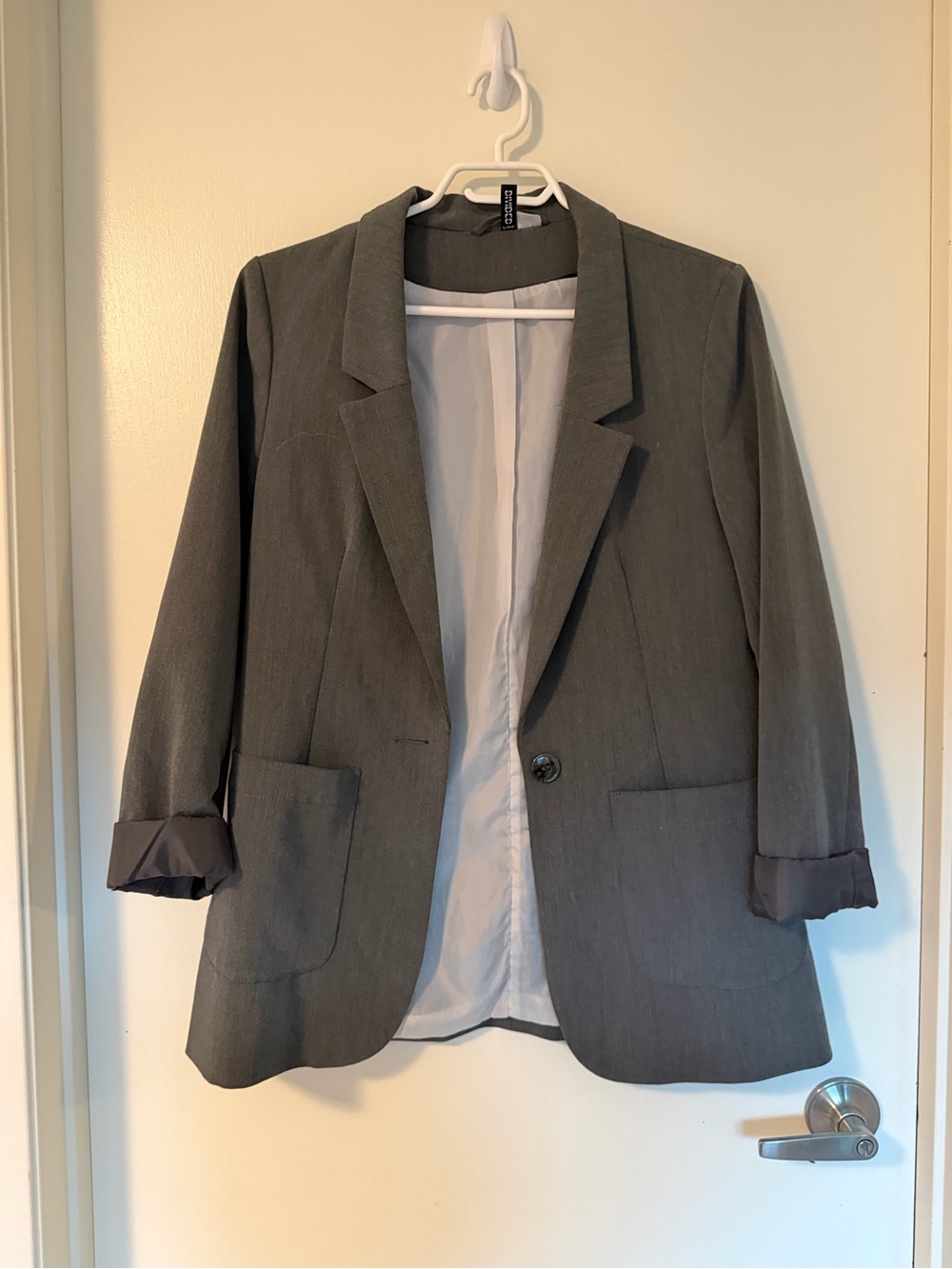 H&M Gray Single-Button Blazer